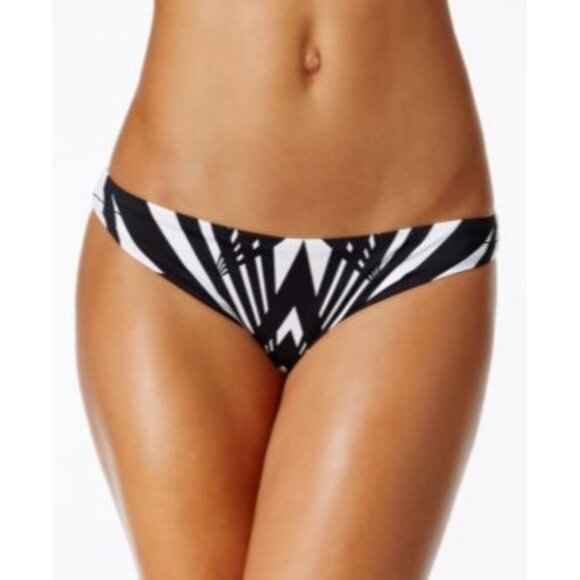 Bar III BLACK Prism Printed Cheeky Swim Bottom, XL, Black/white - Picture 1 of 1